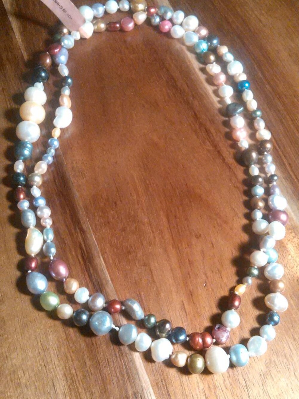 Multi Color Freshwater Pearl 34 Inch Necklace